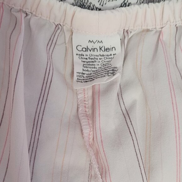 Vintage Calvin Klein Drawstring Waist 100% Cotton Pajama Bottoms Size Medium EUC - Picture 4 of 7